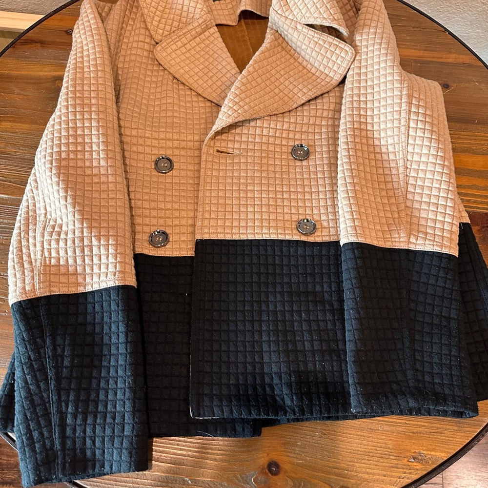 THML Quilted Tan and Black Blazer